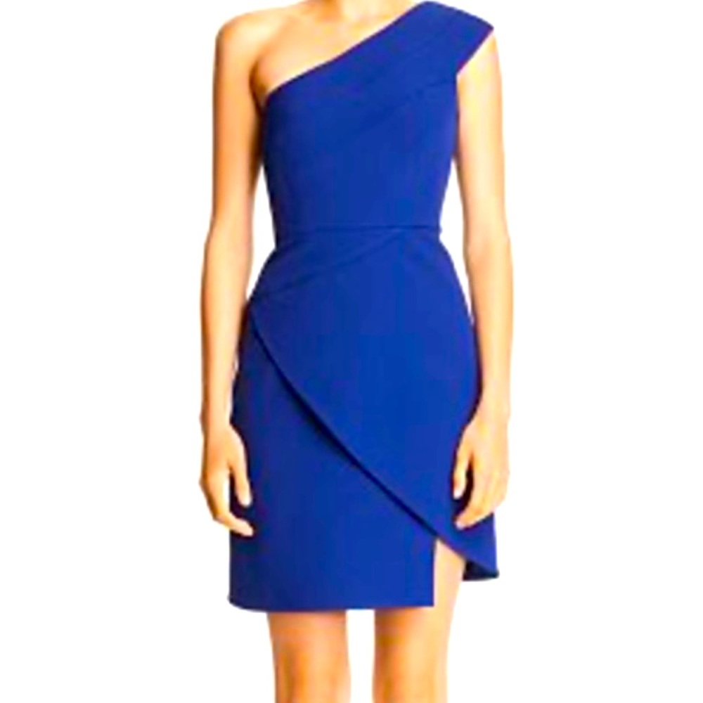 Bcbg one shoulder cocktail dress.  Royal blue